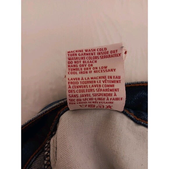 Revice Denim Baja Cargo Jeans Wide Leg Dark Wash American Flag Women's Sz 28 - Picture 13 of 13